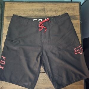 Fox Men's Black and Red Board Shorts